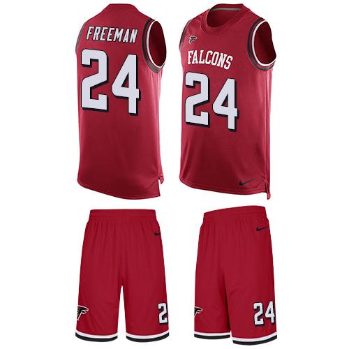Nike Falcons #24 Devonta Freeman Red Team Color Men's Stitched NFL Limited Tank Top Suit Jersey - Click Image to Close
